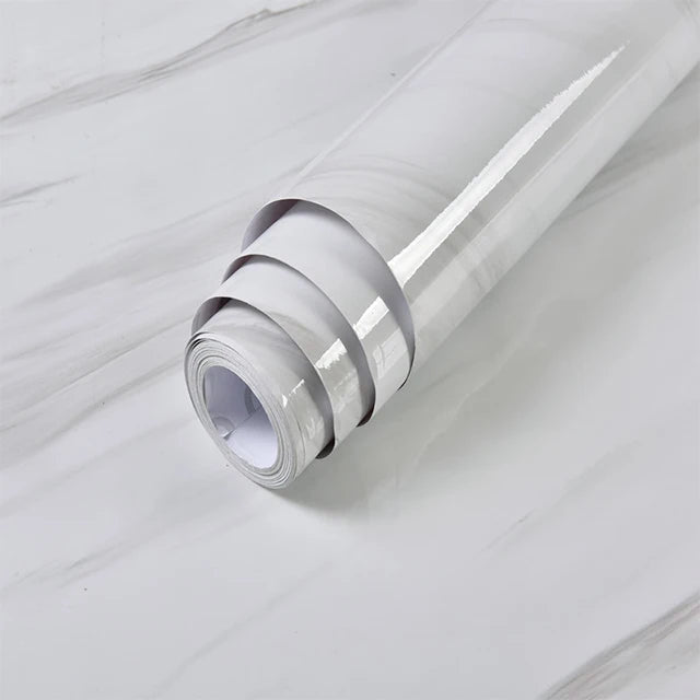 Marble Self Adhesive Foil Wallpaper for Desktop Cabinet Decor PET Paper in Rolls Waterproof Oil Proof Stickers for Kitchen Wall