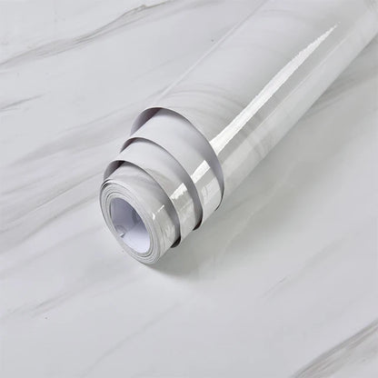 Marble Self Adhesive Foil Wallpaper for Desktop Cabinet Decor PET Paper in Rolls Waterproof Oil Proof Stickers for Kitchen Wall