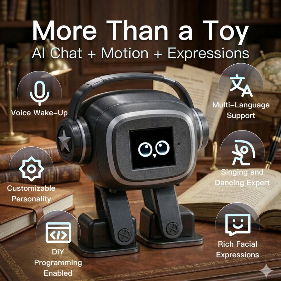 AI Chatbot Companion Robot | Voice Control, Emotional Interaction, Singing & Dancing, Emoji Display, Personalized Smart Toy Gift