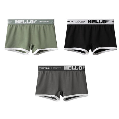3pcs Set Womens Cotton Boyshorts 45-80kg Boxer Shorts Comfortable Underwear for Women Girl Student Breathable Soft Sexy Panties