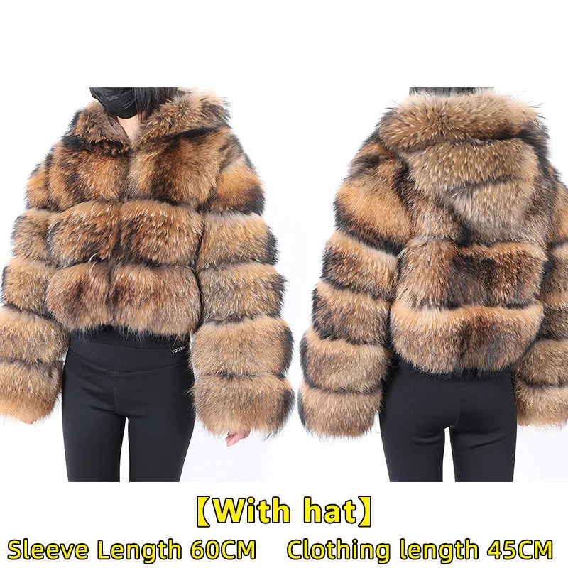 2026 Maomaokong Super Hot Winter Women Luxury Thick Real Raccoon Fur Coat Natural Fox Fur Jacket Plus Size Jackets Female Vest