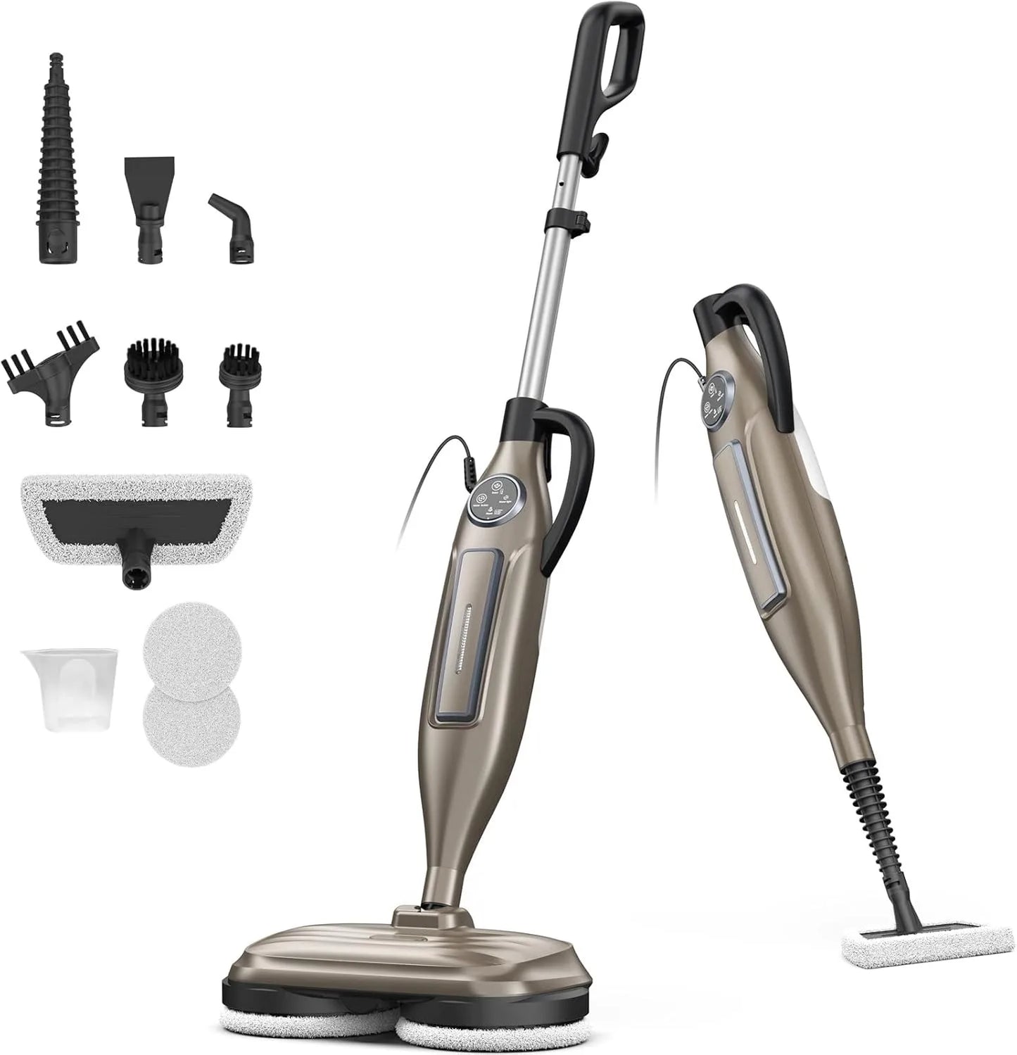 Steam Mop Cleaner with Rotating Mop Pad 10 in 1 Lightweight Spin Mop 1300W Powerful Floor Steamer for Home Hardwood Laminate VM6