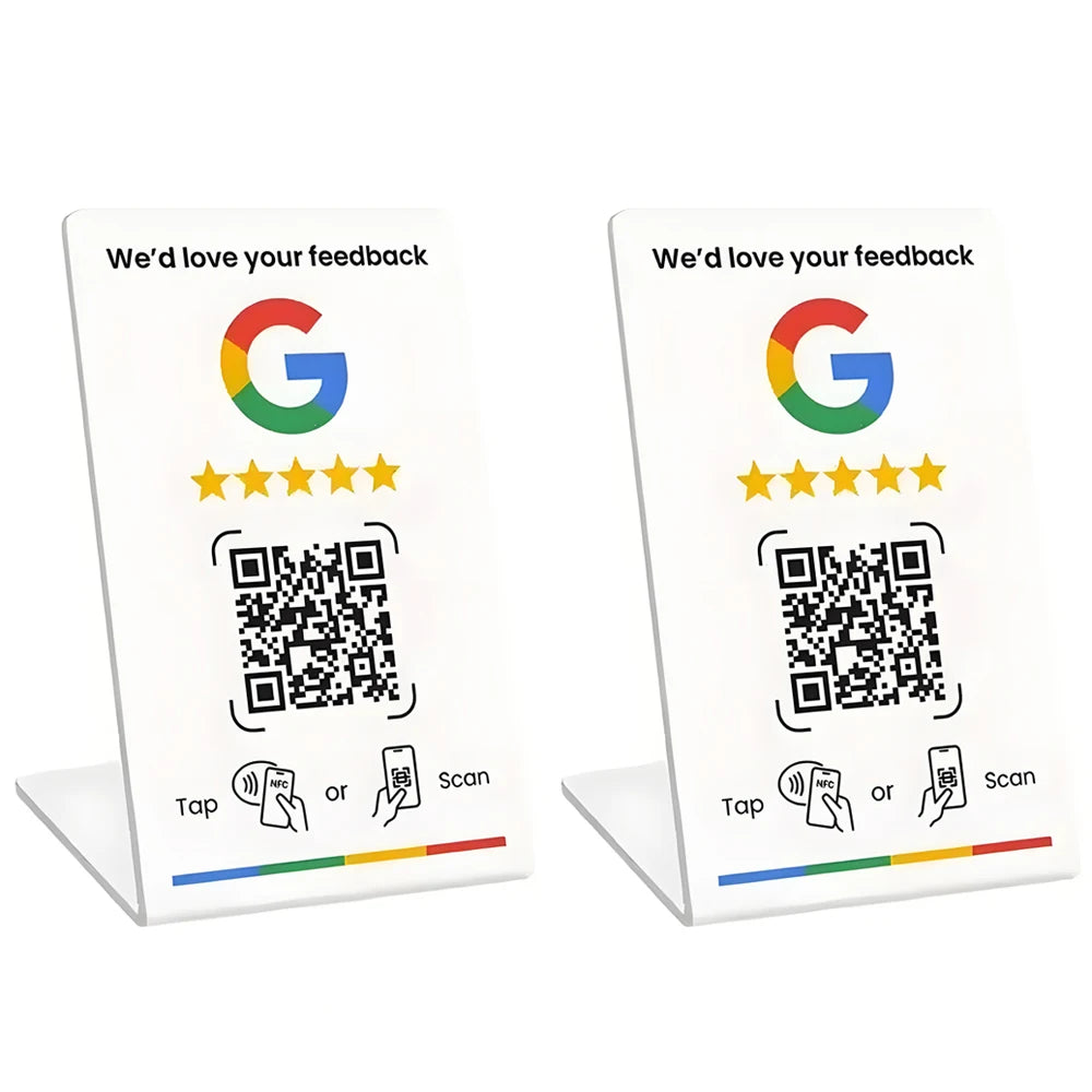 NFC215 Programmable for Google Review Card NFC Station Table 13.56Mhz QR code can be independently set to link Standing Card