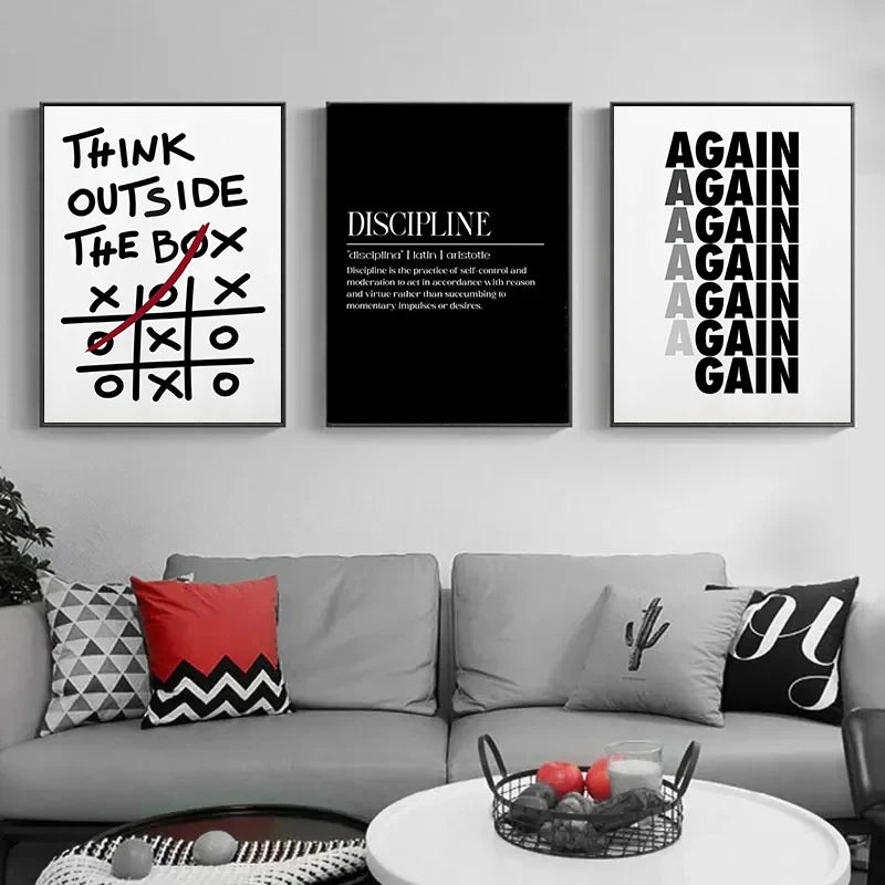 Motivational Quotes Inspirational Discipline Prints Poster Canvas Painting Modern Wall Art Picture for Living Room Home Decor
