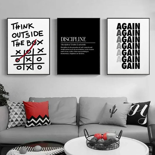 Motivational Quotes Inspirational Discipline Prints Poster Canvas Painting Modern Wall Art Picture for Living Room Home Decor