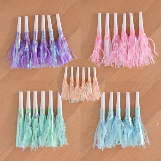 12 pcs Colorful tassel blowing dragon toy whistle birthday party wedding decoration festival party atmosphere cheering props