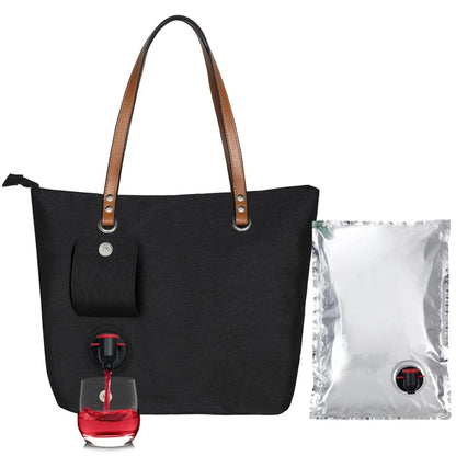 Hot Wine Tote Bag, Beach Cooler For Travel Gift, Leakproof Insulated Purse Carrier With  Spout Compartments