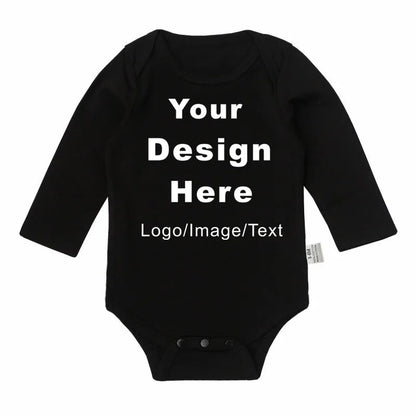 DIY YOUR Deisng Newborn Customization Bodysuit Long Sleeve & Short Sleeve Jumpsuit Simple CUSTOM TEXT Baby Romper