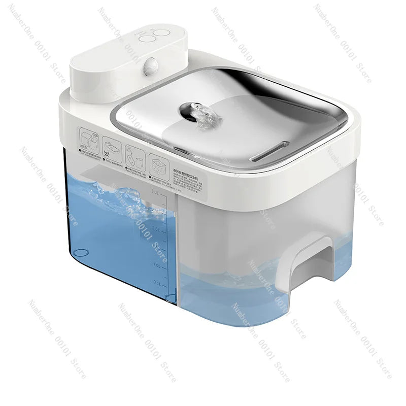 Constant Temperature Cat Water Dispenser, Automatic Pet Drinking Fountain with Flow Unplugged Clean Sewage Separation