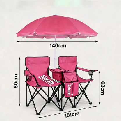 Factory direct sales outdoor leisure beach chair sunshade ice pack double  portable camping chair folding  wholesale