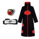 Anime Ninja Cosplay Akatsuki Cosplay Costume Uchiha Itachi Red Cloud Cloak Robe Cloak Headband Props Halloween Clothe