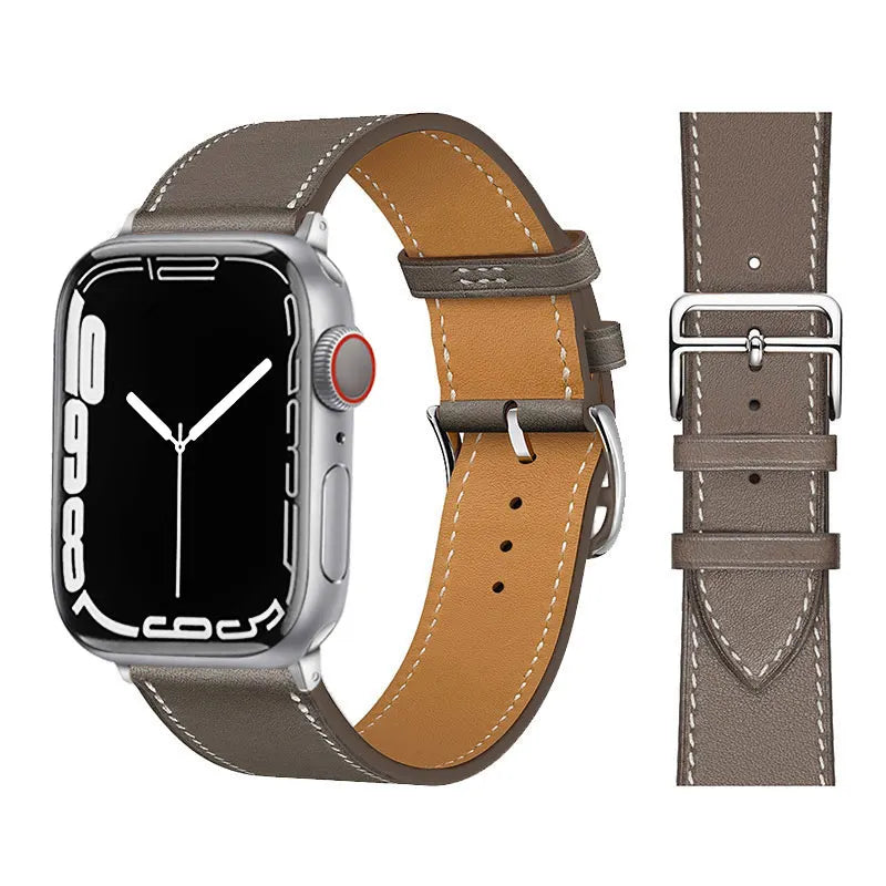 Leather Watch Straps for Apple Watch band 46mm 44mm 49mm 45mm 42mm 40mm 38/41mm bracelet iWatch series 10-Ultra 9-8-7-6-5-4-3-SE