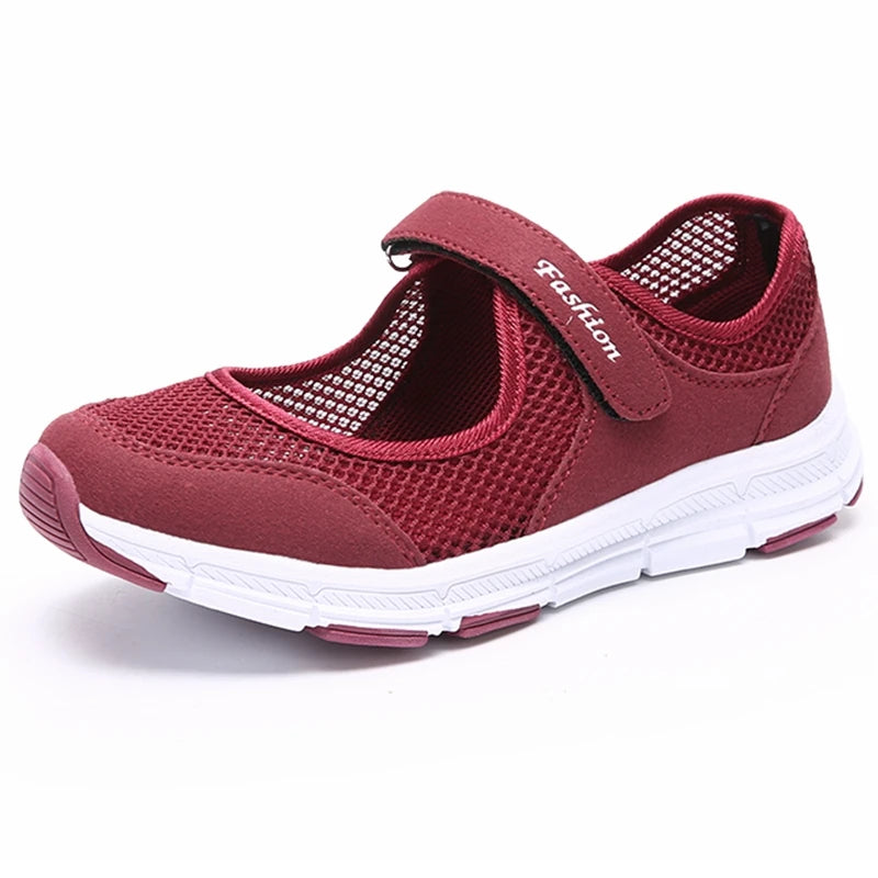 Women's Breathable Walking Shoes Ladies Fashion Mary Jane Sneakers Adjustable Working Nurse Shoes Lightweight Flats Roll