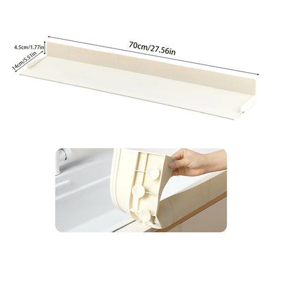 70cm Kitchen Sink Water Baffle Splash Guard with Suction Cups Cream White/Gray