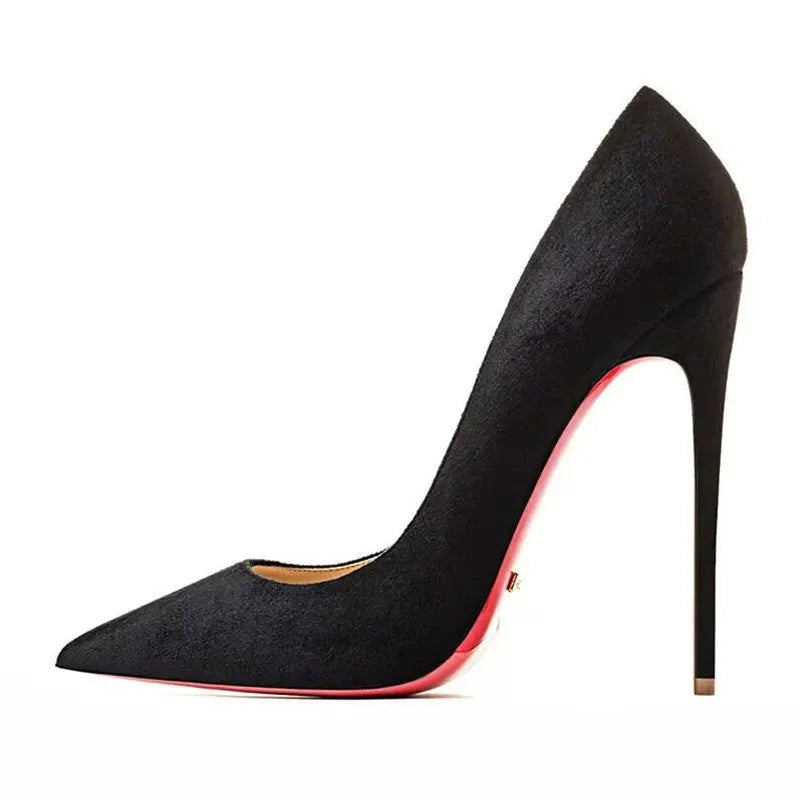 Plus Size 34-44 Sexy Red Shoes Dress Party Wedding High Heels Rubber Bottom Pointed Toe Spring Shallow Women Pumps