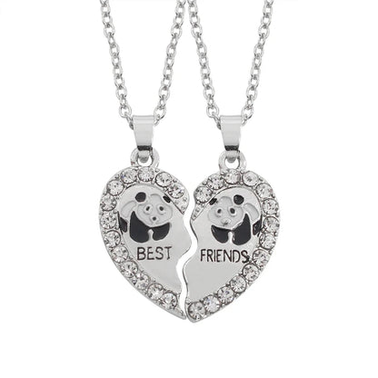 2pcs/set Splicing Necklace Necklace Heartbroken Pendant Necklace Men And Women Best Friends BFF Friendship Birthday Jewelry Gift