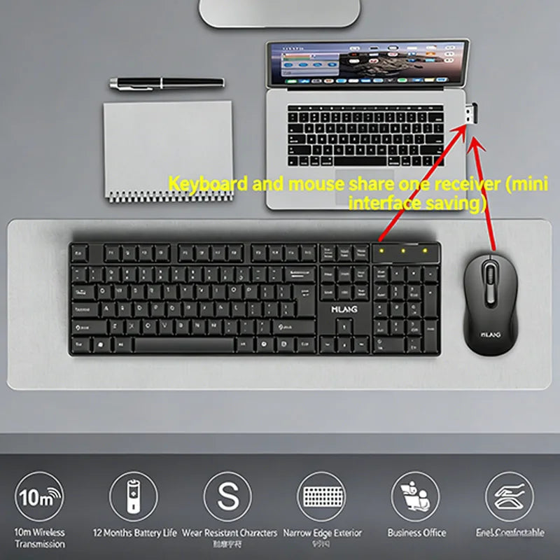 2.4GHz Wireless Keyboard Mouse Set Gaming Keyboard  Mouse Kit Tablet keyboard for Android TV Box Laptop PC Office Accessories