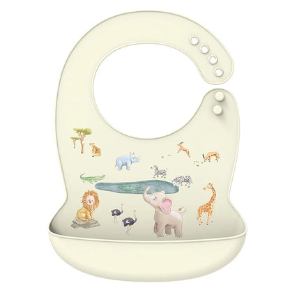 Silicone Babi Bib Waterproof Saliva Dripping Banana Bibs Cartoon Newborn Feeding Soft Edible Aprons Baby Adjustable Burp Scarf