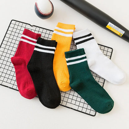 5 Pairs Women Fruit Print Socks Set Cute Casual Korean Fashion Kawaii Japanese Style Pumpkin Strawberry Banana Peach Avocado Sox