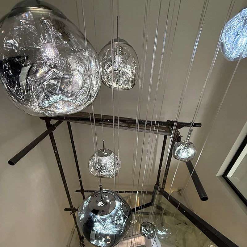 Nordic Home Decoration Stair Chandelier LED Pendant Lights Modern Ceiling Light Indoor Lighting Fixtures For Living Room Bedroom