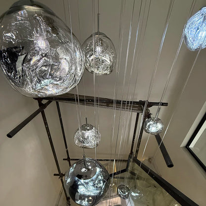 Nordic Home Decoration Stair Chandelier LED Pendant Lights Modern Ceiling Light Indoor Lighting Fixtures For Living Room Bedroom