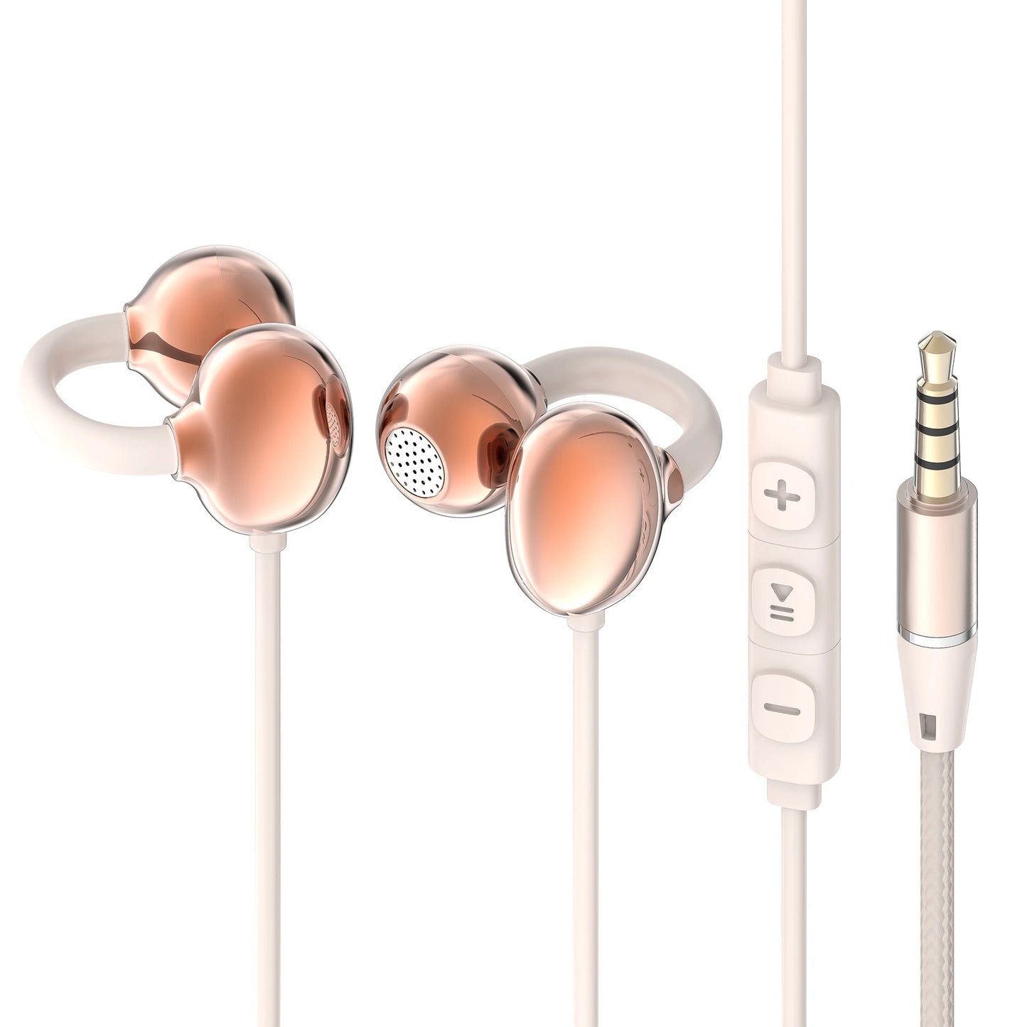 Hellodigi Wired Earphones With Microphone Ear Clip Wired Earbuds 3.5mm/Type-C Plug for PC Laptop iPhone 15 Samsung HIFI Earsets