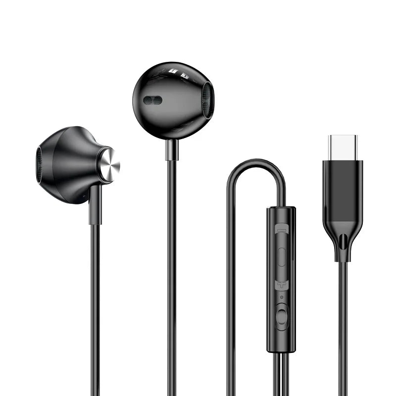 For iPhone Wired Headphones In Ear Earphones HiFi Surround Sound USB Type C 3.5mm Earplugs For Apple 17 Pro Max 16 15 Puls iPad