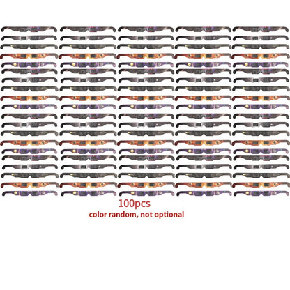 1-100pcs Paper Solar Eclipse Glasses Anti-uv Viewing Glasses Safe Shades Observation Solar Glasses Protect Eyes Random Color