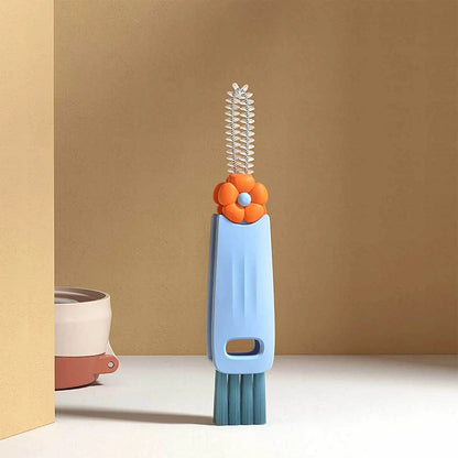 Flower Petal Three-Piece Cup Lid Brush, Water Bottle Gap Straw Cleaner, Cup Lid Gap Cleaning Brush, Cup Cleaning Tool
