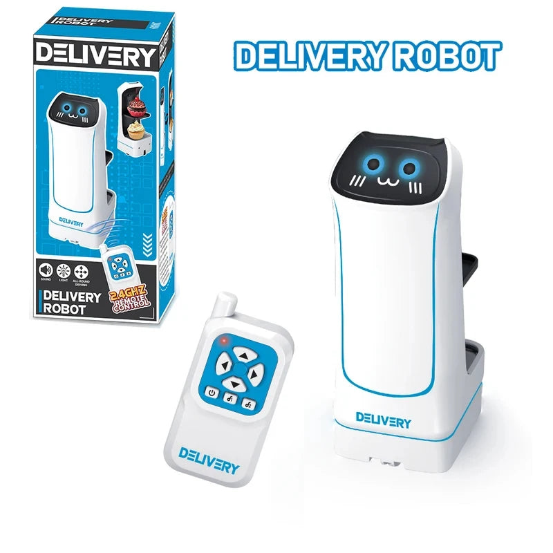 2.4GHz Remote Control Food Delivery Robot Toy, Remote Control Toy Robot With Light And Music, Children's Birthday Gift