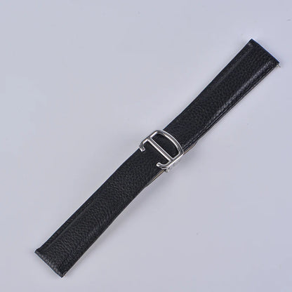 Watch strap soft cow leather for Cartie'r Tank/must/solo/santos watch band high-end quick release easy  install foldable buckle