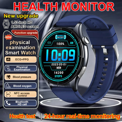 2026 New Smart Watch NFC ECG+PPG Blood oxygen Uric Acid Blood Pressure Sapphire Smartwatch Men For Android iOS Smart watch men