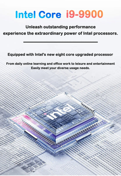 15.6" Full HD Large Screen Laptop Core I9-9880H High Performance 32GB RAM 2TB SSD Windows 11 Daily Computer