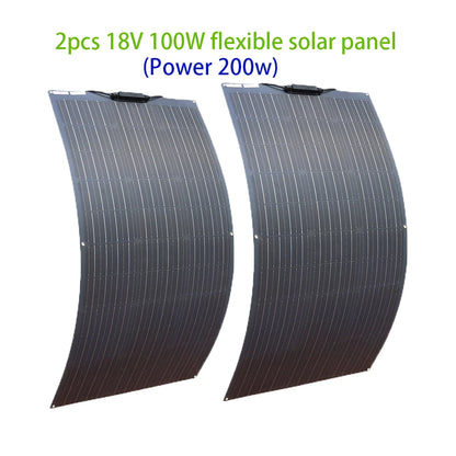 Solar Panels 100W 200W 300W 400W Solar Panel Kit or 18V Flexible Mono Photovoltaic Solar Plate Power 12V 24V Camping Car