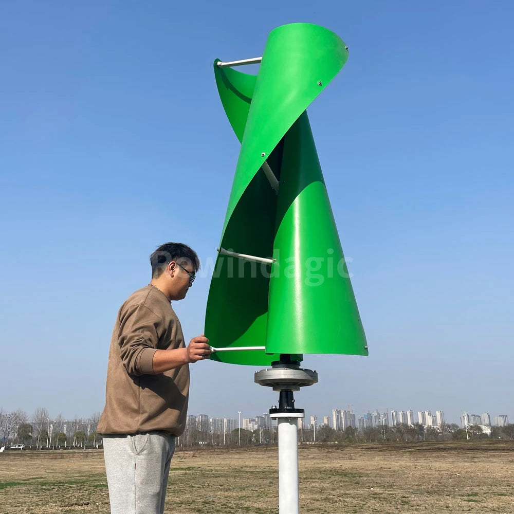 High Quality Wind Turbine Generator 1000W 2000W 3000W Vertical Axis Windmill With MPPT Hybrid Controller Inverter For Home Use