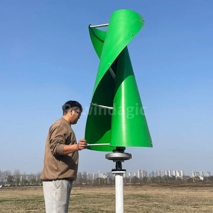 High Quality Wind Turbine Generator 1000W 2000W 3000W Vertical Axis Windmill With MPPT Hybrid Controller Inverter For Home Use