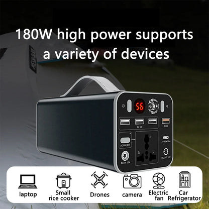 PURFIELD 150W 156Wh Portable Power Station 110V/220V Solar Generator Outdoor Emergency Mobile Power Bank For Camping Power LED