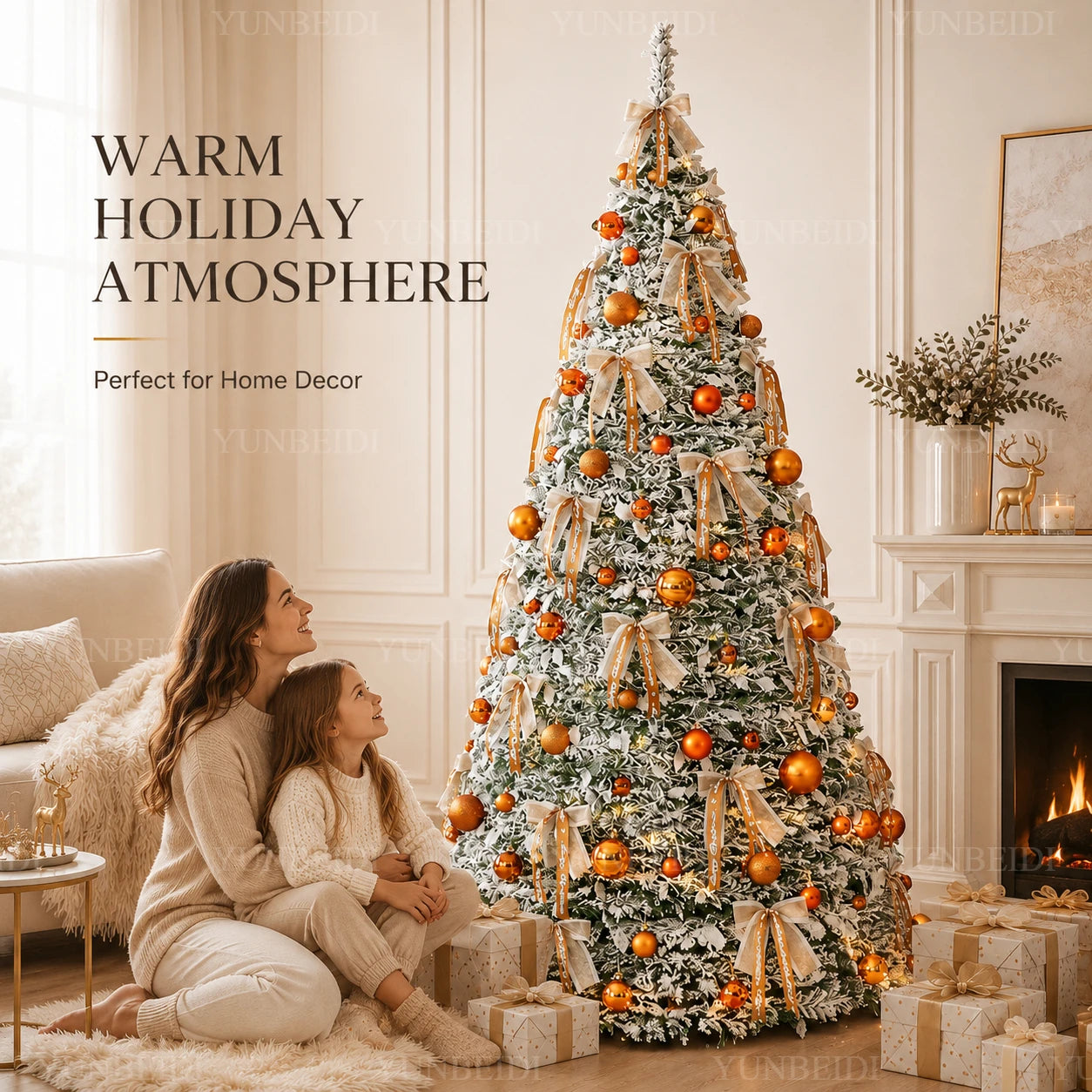 Integrated Christmas Tree Foldable with Ornaments LED Lights High Grade Christmas Tree 120cm To 180cm Home Christmas Party Decor