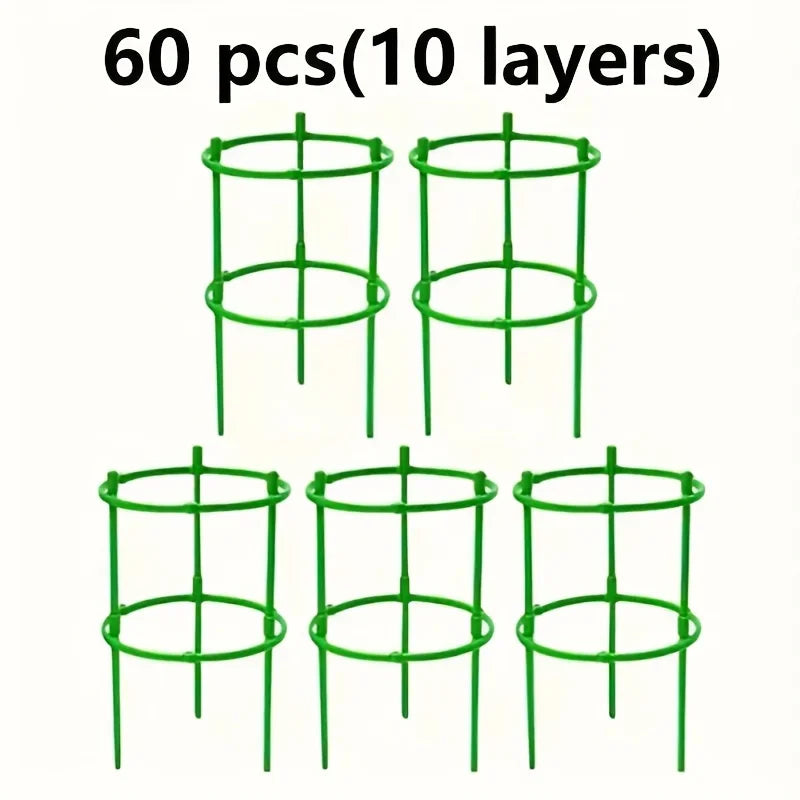 Adjustable Plant Climbing Frame Green Grid 5-15 Layer 30-90cm Lightweight Durable Gardening Stand for Home Garden