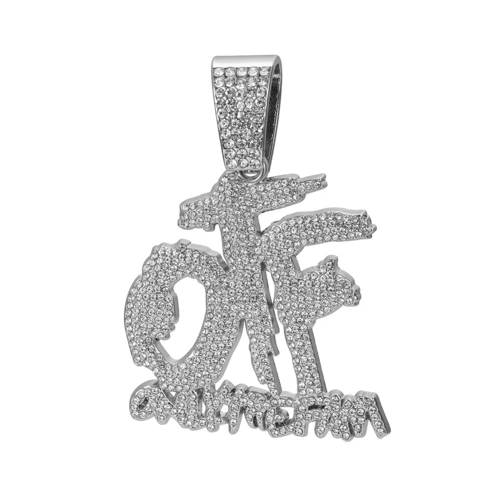 Hip Hop Fashion English Letter OTF Pendant Cuban Chain Necklace,  Suitable For Daily Wear By Men And Women , Rock Party Jewelry