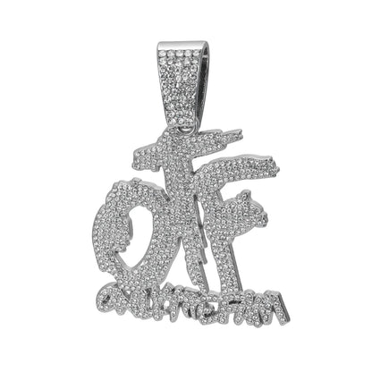 Hip Hop Fashion English Letter OTF Pendant Cuban Chain Necklace,  Suitable For Daily Wear By Men And Women , Rock Party Jewelry