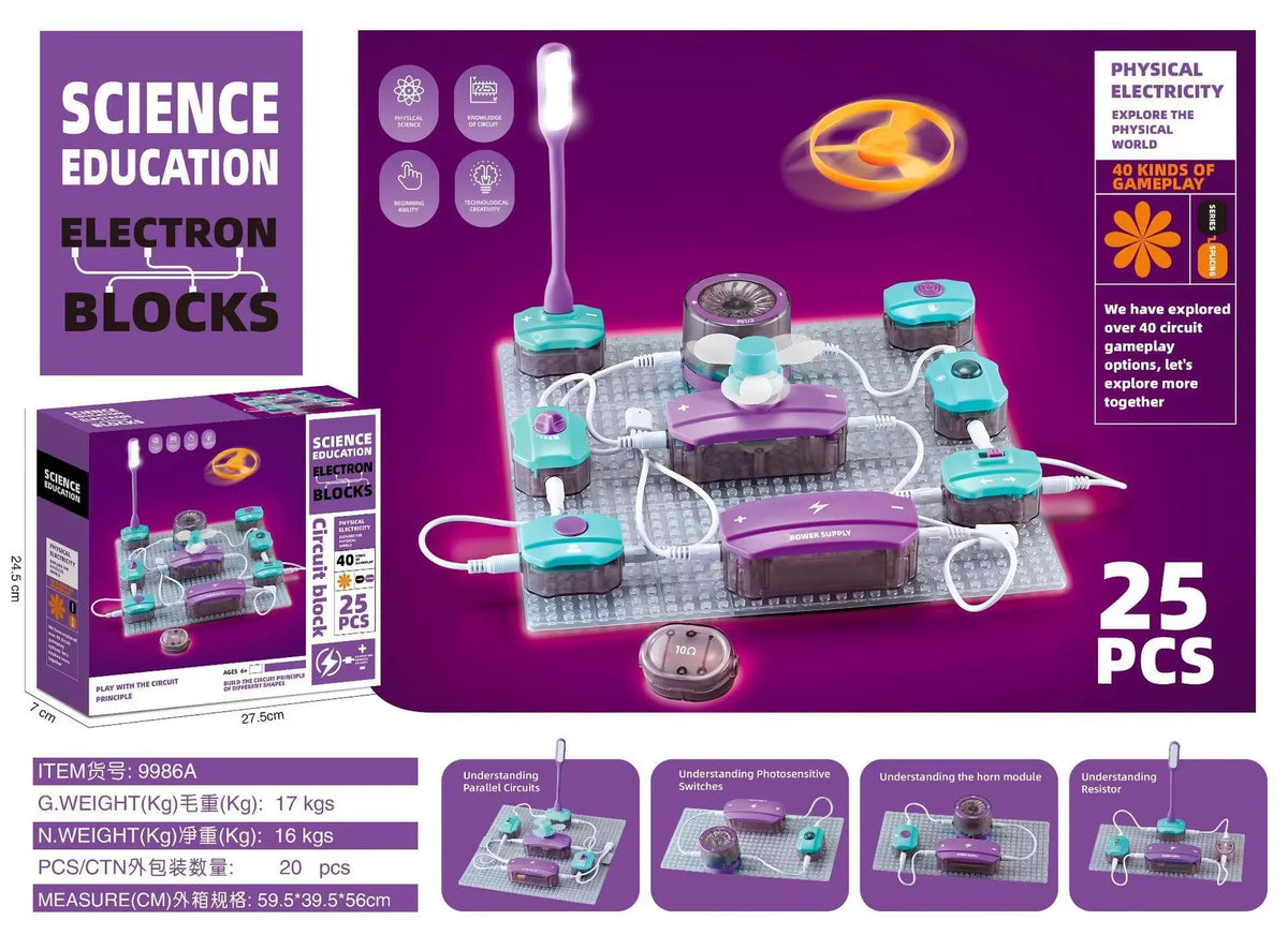 DIY Electronic Circuit Building Blocks - Kids Science Experiment Toy, Boost Children's Thinking Skills