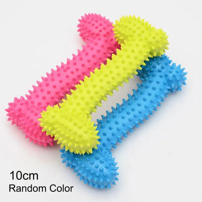 1-10Pcs Pet Chew Toy Soft Rubber Bite-Resistance Bone Shape Teeth Grinding Chewing Toys For Small Dogs Training Pet Supplies