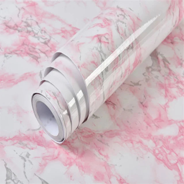 Marble Self Adhesive Foil Wallpaper for Desktop Cabinet Decor PET Paper in Rolls Waterproof Oil Proof Stickers for Kitchen Wall