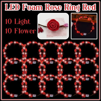 10-100Pcs LED Flower Headbands Light up Flower Headband Glow in the Dark Headband Wedding Party Music Festival Favors for Guest
