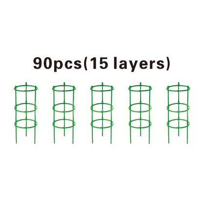 Adjustable Plant Climbing Frame Green Grid 5-15 Layer 30-90cm Lightweight Durable Gardening Stand for Home Garden