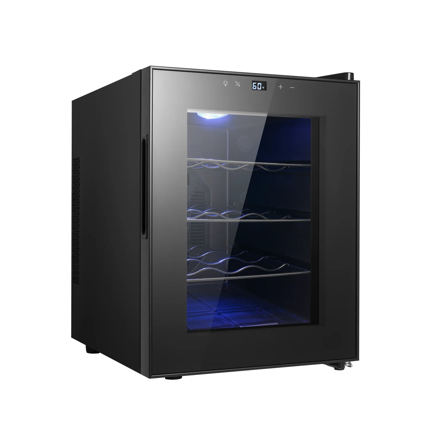12 Bottle Thermoelectric Wine Cooler, 1.17Cu.ft Single Zone Wine Refrigerator, Digital Touch Control Wine Fridge for Home Bar