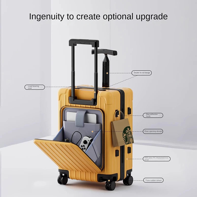 24-28 inch Double Trolley Children's Luggage Ride on Suitcase 20 Inch Cabin Luggage Rear Opening Laptop Bag Suitcase