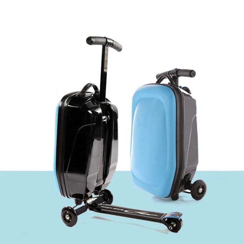 Adult Folding Business Trolley Case Design Cool Travel Suitcase Trip Cabin Skateboard Scooter Kids Riding Luggage Carrier Unisex