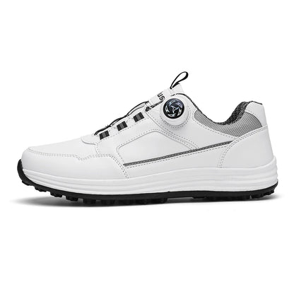 Men's Golf Shoes, New Style, Fashionable, Simple, Versatile, Solid Color, Waterproof Upper, Versatile, Stylish, Casual Sports Shoes for Men, Outdoor Youth Fashion, Men's Rotating Buckle Design, Thick Sole, Height-Increasing,